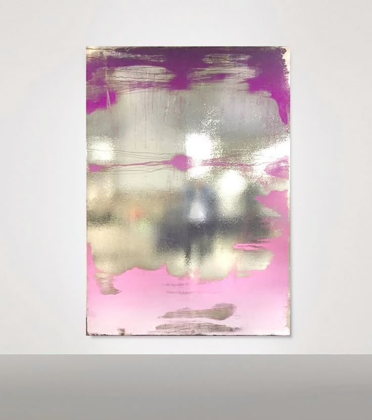 Abstract metallic and pink artwork